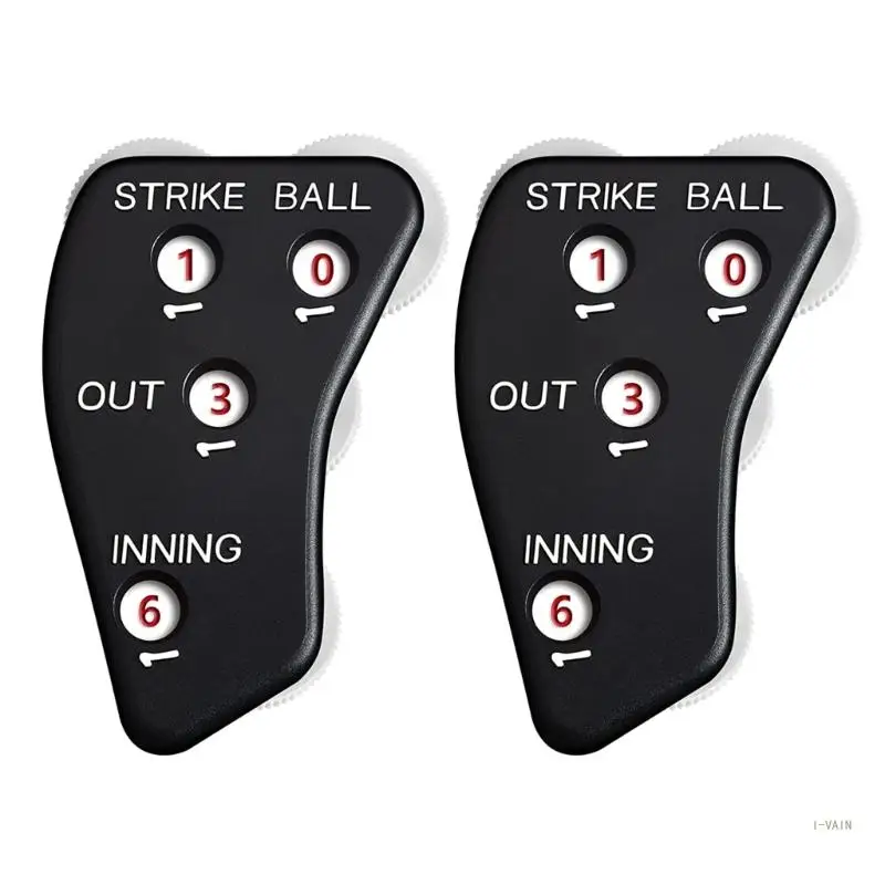 

M5TC 2Pcs 4 Wheel Baseball Indicator Umpire Baseball Counter Clicker for Softball Recording Balls Baseball Umpire Clicker Set