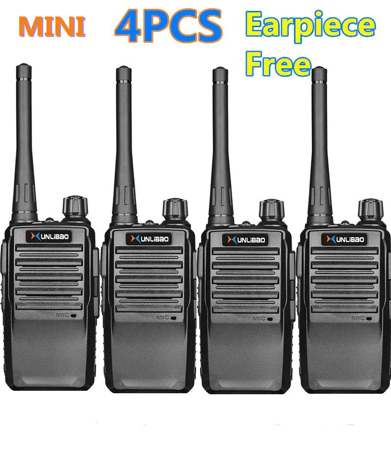 4PCS  PMR Walkie Talkie 5W Baofeng XUNLIBAO X1 Mini Two Way Radio Handheld Transceiver FRS Transceiver