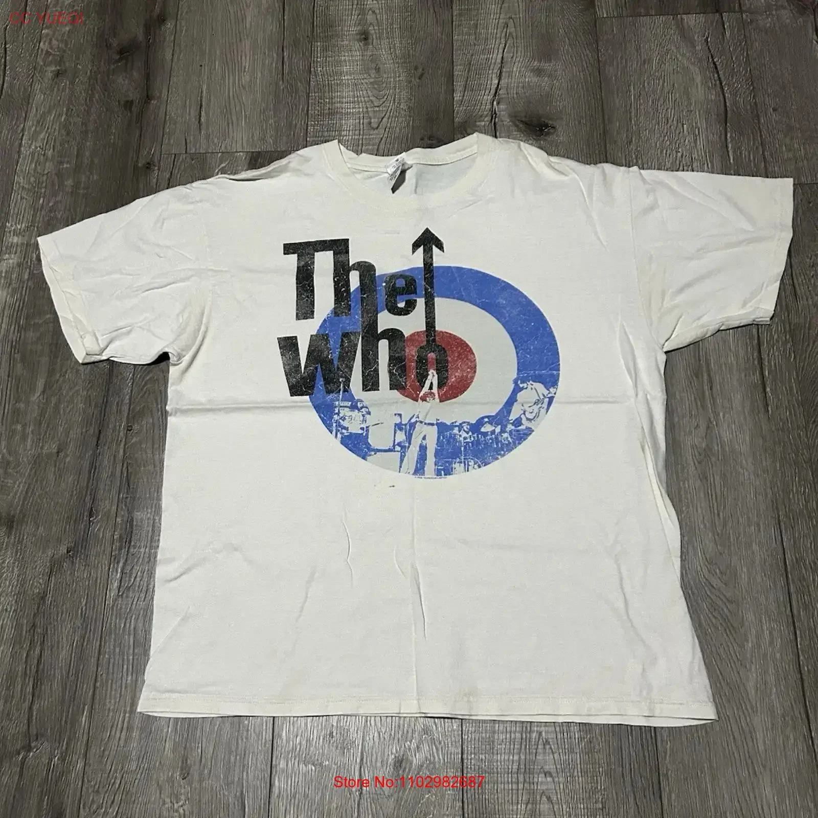 Фото Винтажная футболка The Who Live Nation Band с логотипом, 2008 г., Y2K, Baba O'Рейли, рок, размер XL, винтажная, с эффектом потертости, уличный стиль, с графическим принтом, мягкая, дышащая. №1