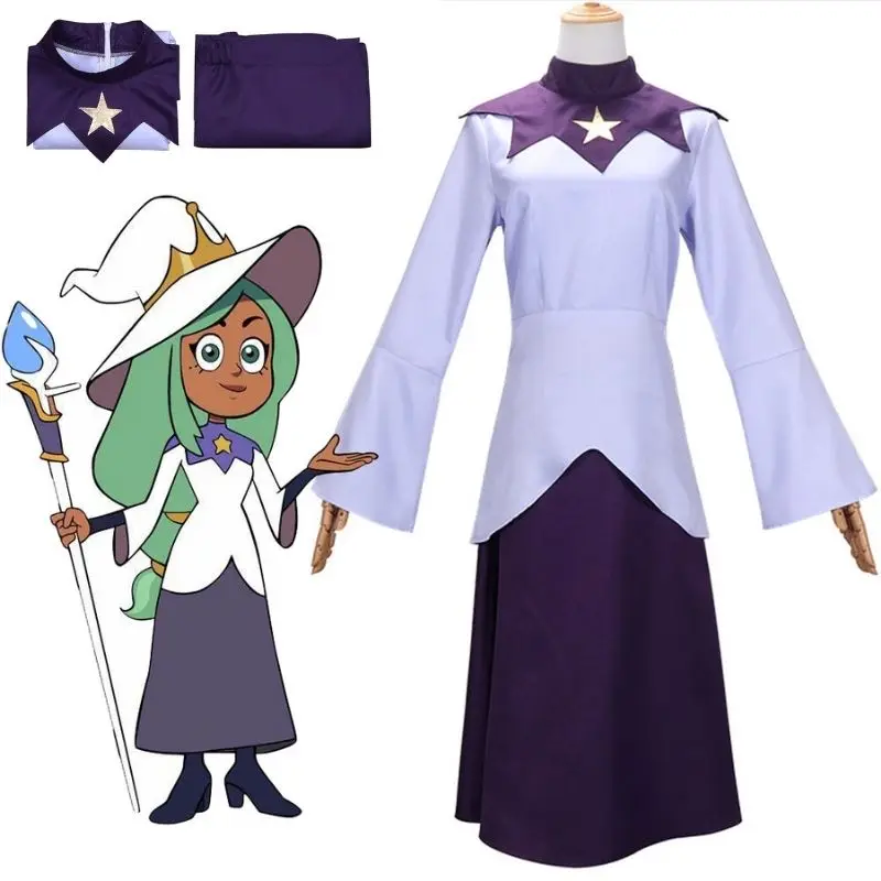 The Owl Cos House Azura Cosplay Costume Shirt Dress for Girls Women Uniform Outfits Halloween Carnival Party Suit for Female