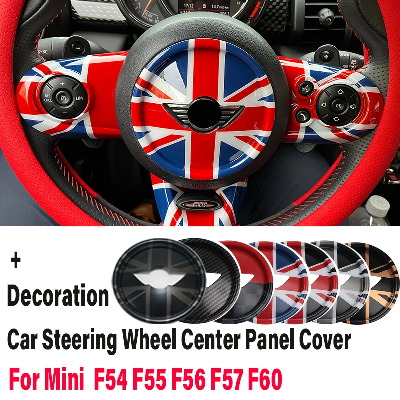 

Union Jack Steering Wheel Center Car Sticker Decoration For MINI Cooper JCW F54 F55 F56 F60 Countryman Car-Styling Accessories