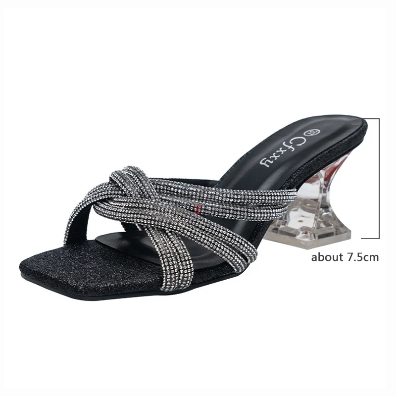 Женские сексуальные бриллиантовые шлепанцы разы аксессуары сандалии новые