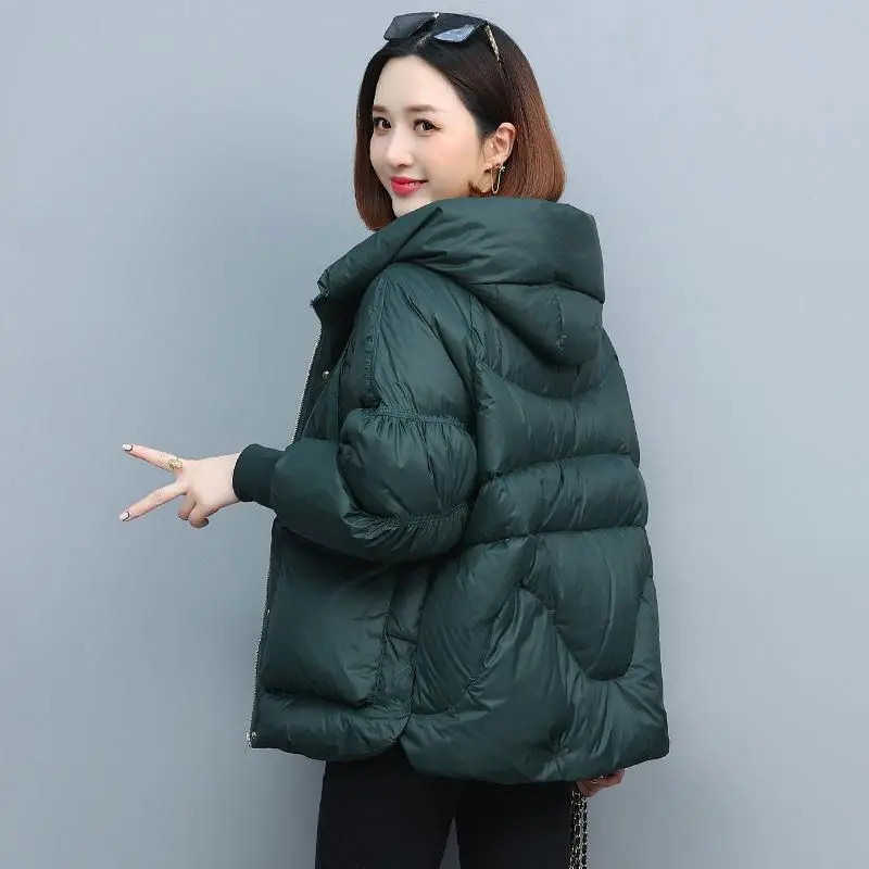 2023 New Women's Short Winter Cotton Jacket Hooded Keep Thickening Warm Coat Grace Formal Middle-aged Parkas Women's Clothing