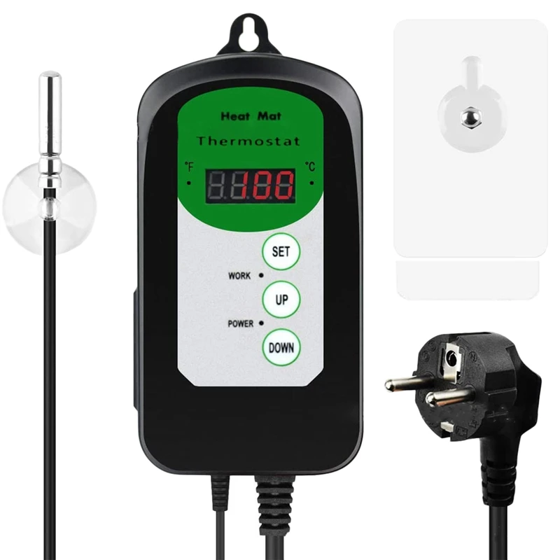 

Digital Temperature Controller For Plants Reptiles Brewing Greenhouse Temperature Controller 68-108 Fahrenheit(EU Plug)