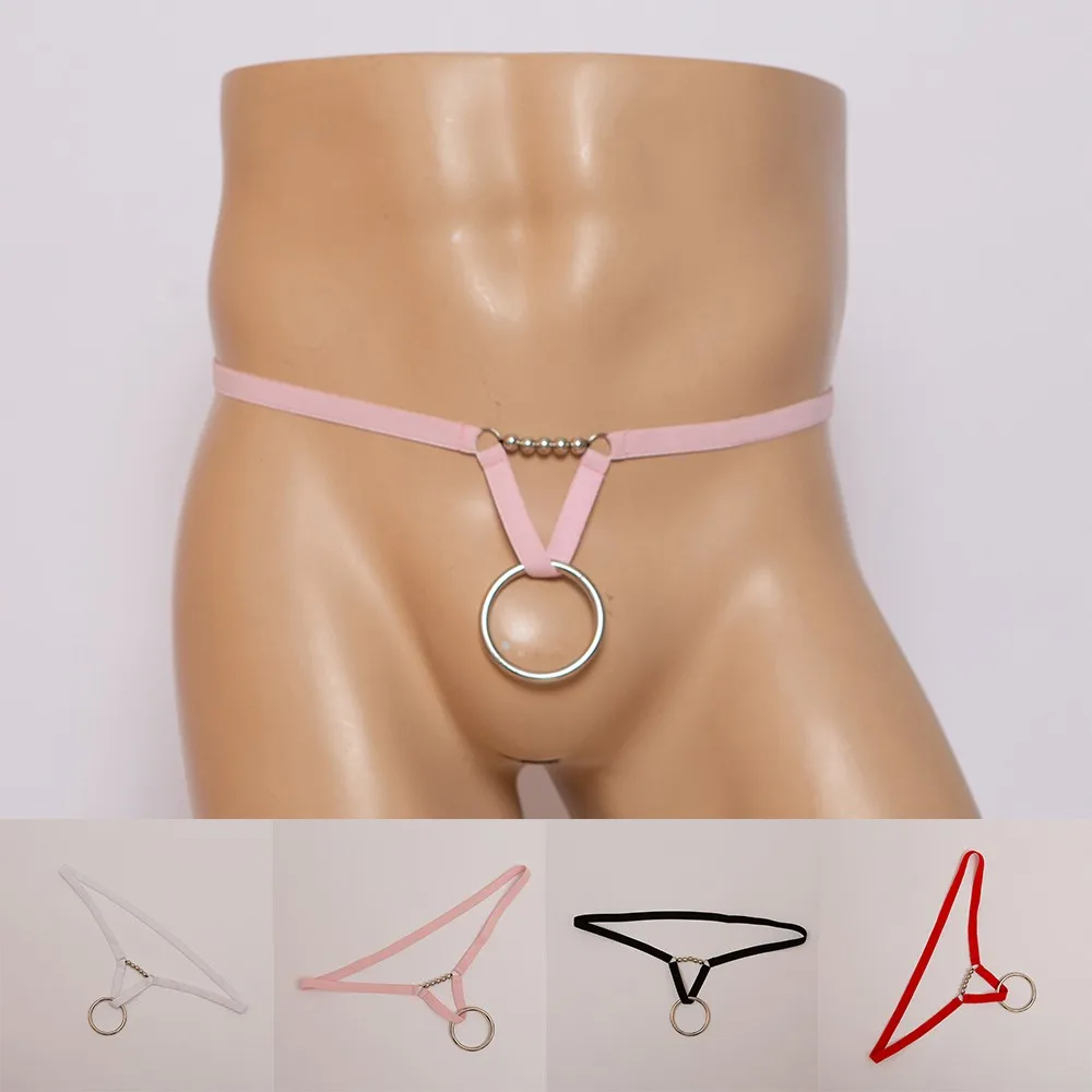 

Men Sexy G-String Steel Ring T-Back Briefs Strappy Lingerie Underpants Underwear