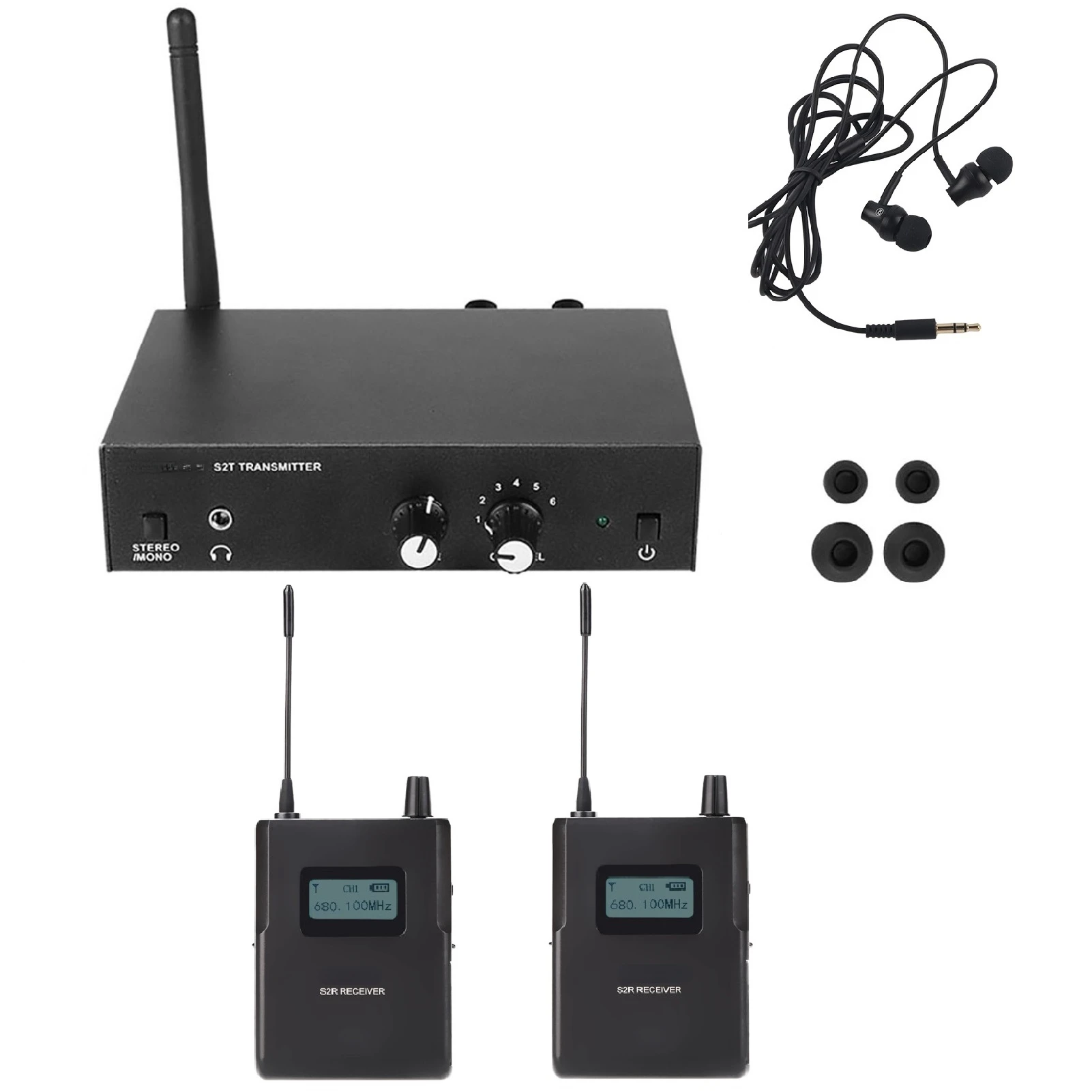 

Для S2 UHF стерео Беспроводная система монитора 670-680 МГц профессиональная цифровая сценическая внутриканальная система монитора с 2 приемник...