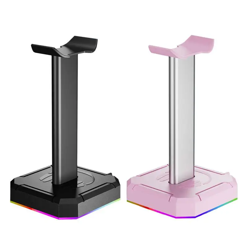 

RGB Headset Stand |Headphone Standing Holder with 3 USB Ports | Headphones Rack with Aluminum Alloy Tube Colorful LED Li