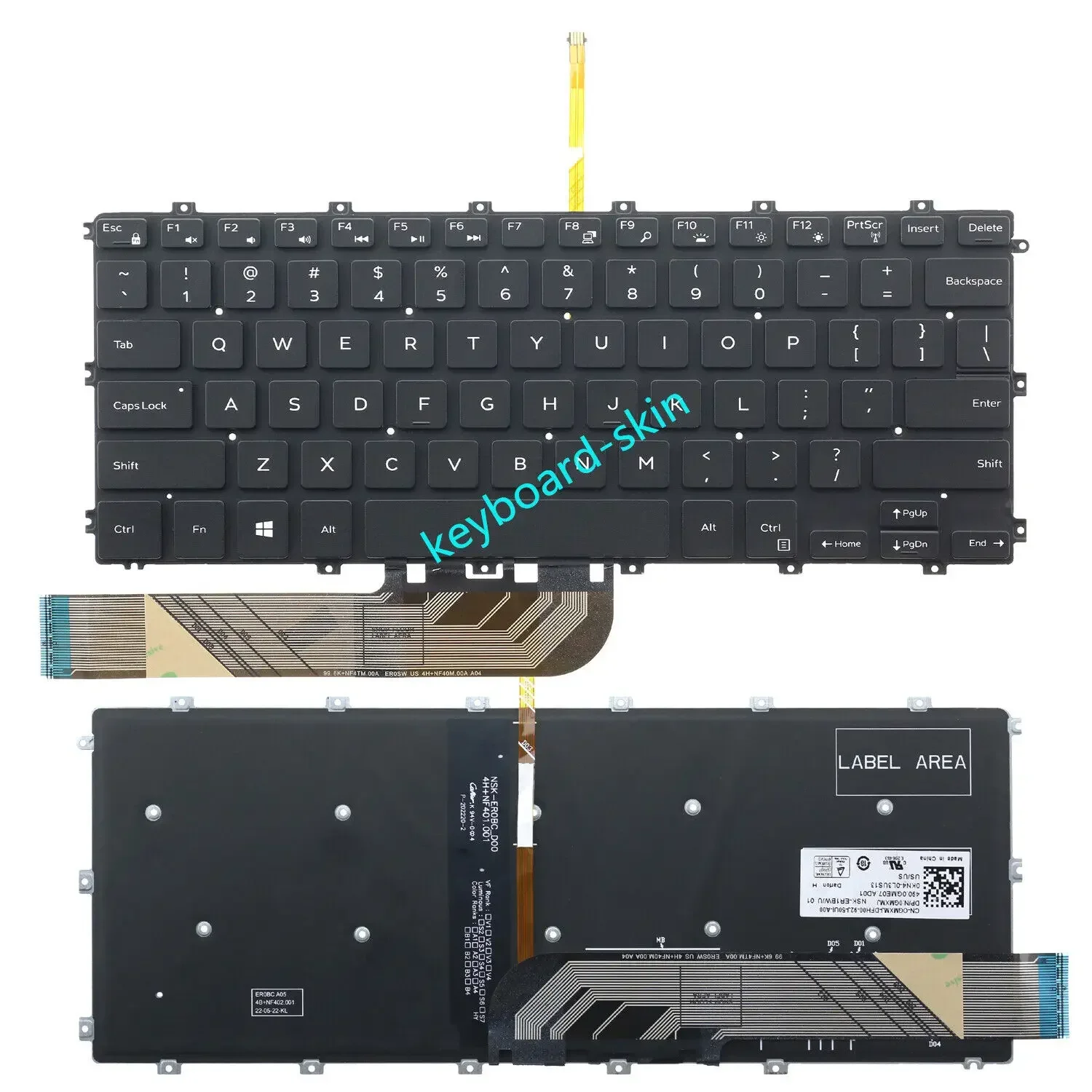 Фото Новая американская клавиатура без рамки с подсветкой для Dell Inspiron 14-5000 2 в 1 серии 5481 5482 5485 2n1 5491 2n1 P93G 5480 5485 5488 P92G №2
