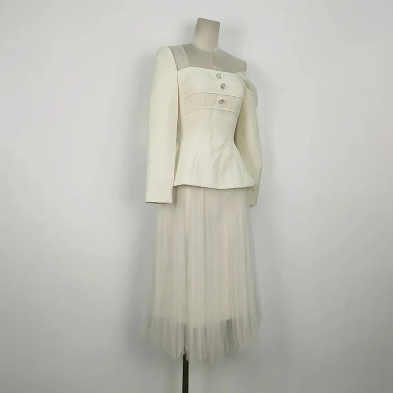 KBQ Комплекты из двух предметов для женщин с диагональным воротником и длинными