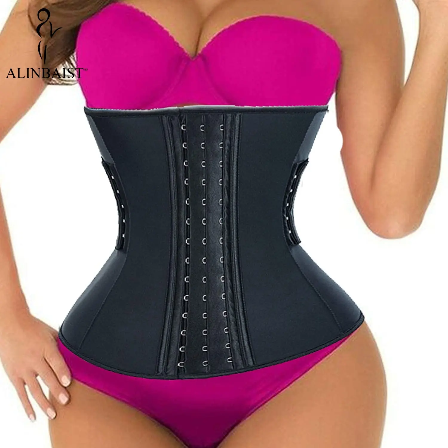 

Women Latex Waist Trainer Waist Trimmer Belt Sweat Sauna Body Shaper Slimming Corset Abdominal Workout Double Compression