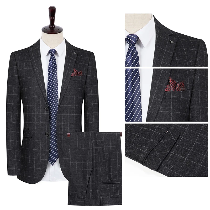 

Boutique (Blazer + Trousers) Men's Suits Fashion Business Elegant Italian Style Casual Gentlemen A Variety of Formal 2-piece