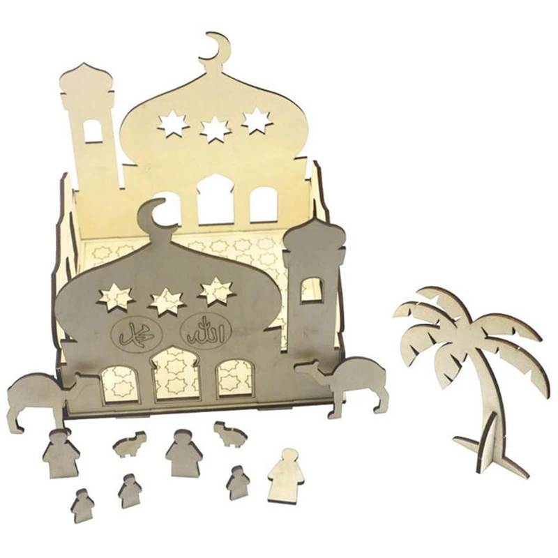 

Wooden Ramadan Eid Palace Creative DIY Assembly Gift Box Party Decoration Gift Ornament