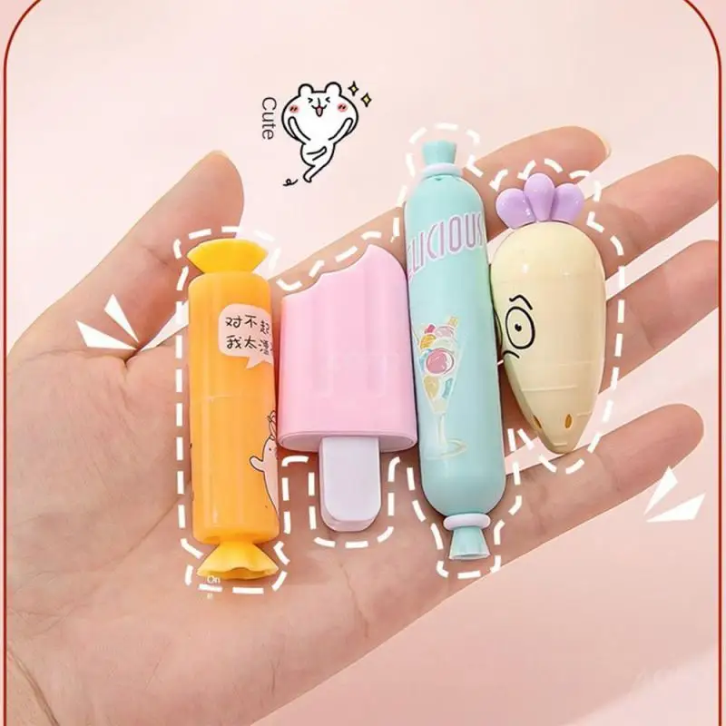 Marking Pen Candy Ice Cream Text Writing Creative Cartoon Cute Radish Sausage Flower Color Marker Pen Plastic 6-color Flat Head