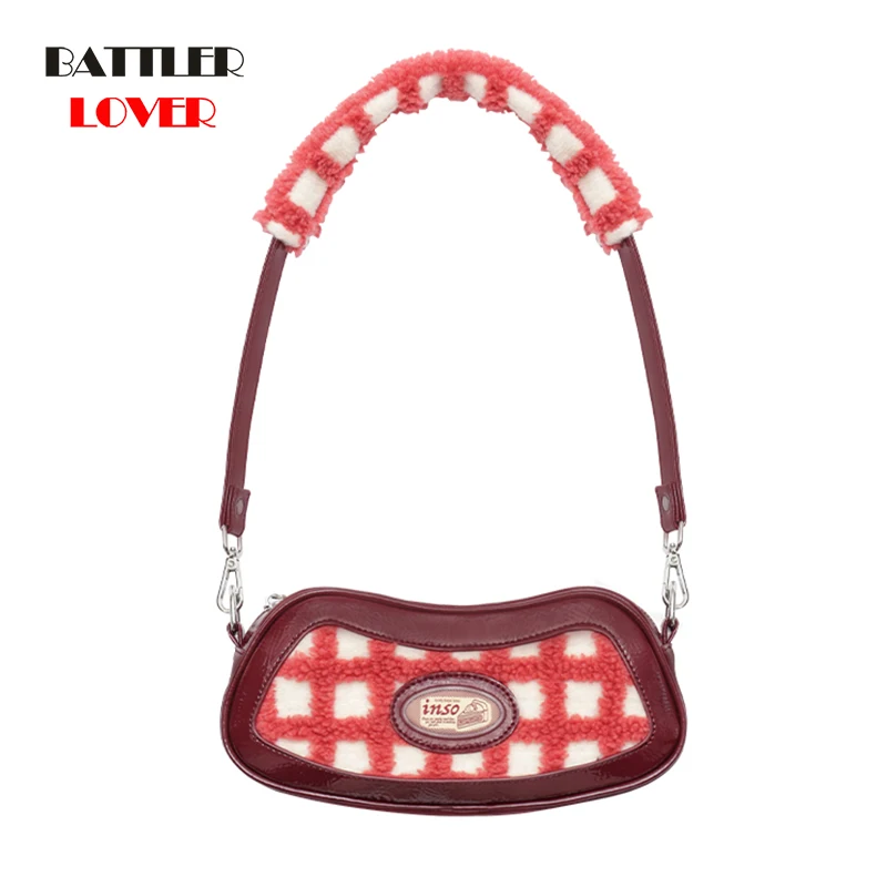 

Vintage Armpit Handbags For Women Designer Chic Shoulder Bag Luxury Soft Plush Leather Rock Crossbody Purse Female Messenger Bag