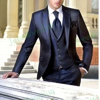 navy blue mens suit tailor made slim fit wedding tuxedos for men groom wear suits bridegroom jacketvestpants costume homme