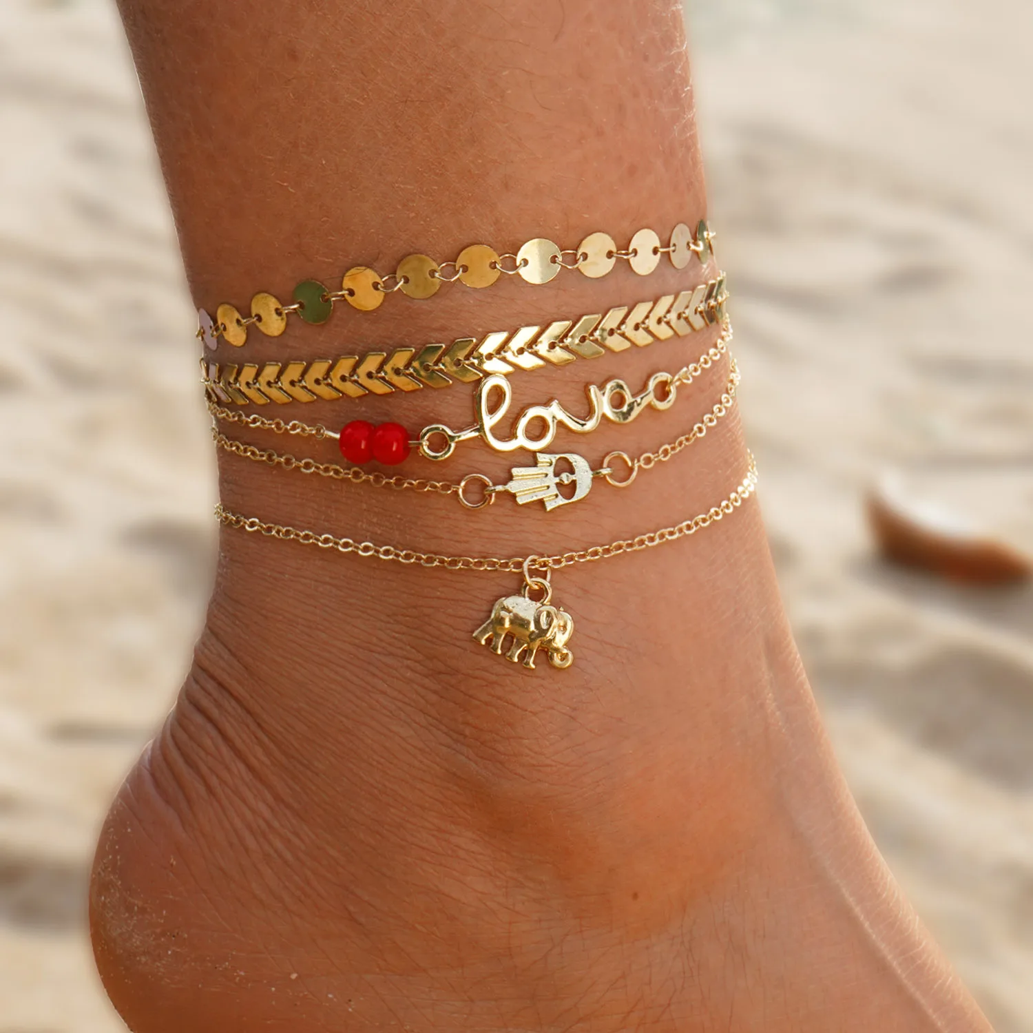 KINFOLK Anklet Gold Color Chain Anklet Bracelet For Womenon the leg Beach Barefoot Foot-Chain Jewelry 2023 Accessories
