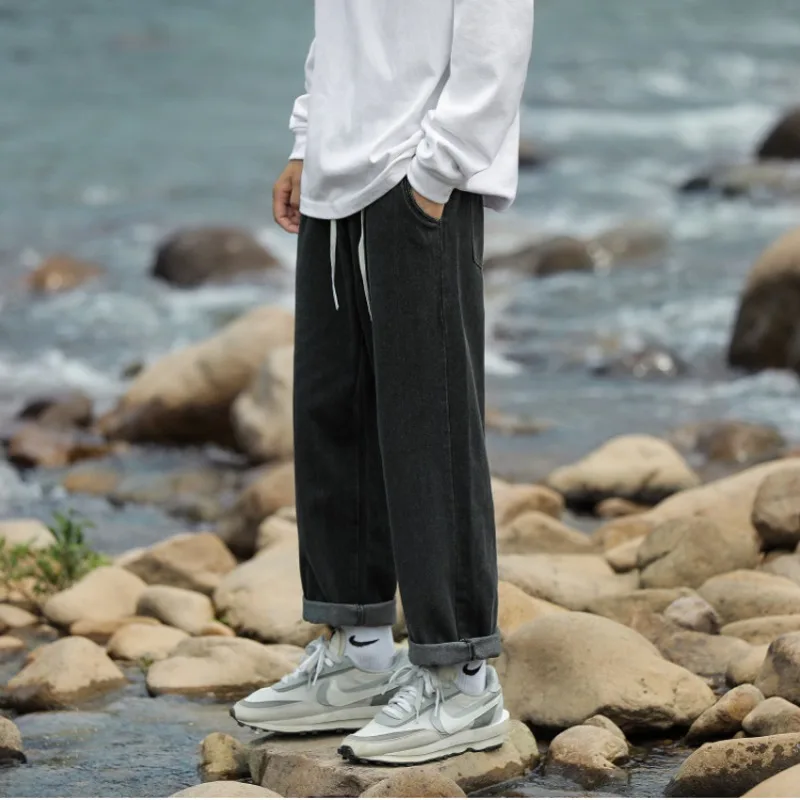 3 Colors Baggy Jeans Men Fashion Casual Wide Leg Jeans Men Streetwear Hip Hop Loose Straight Denim Pants Mens Trousers S-3XL