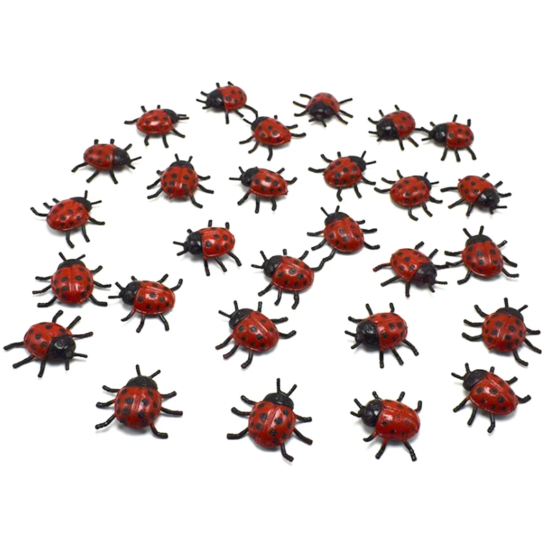 

10Pcs Simulation Learning tools kids little gift April Fool's Day Frightening toys Ladybug Toy Lifelike insect Biology