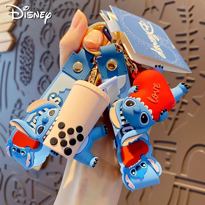 

Брелок для ключей в виде куклы Disney Лило и Ститч, держатель с мультяшным рисунком кавайного аниме, аксессуары для подвешивания на сумку, подарки