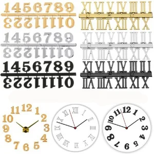 DIY Arabic Numerals Roman Numerals Wall Clock Watch Clocks DIY Acrylic Mirror Stickers Living Room Q