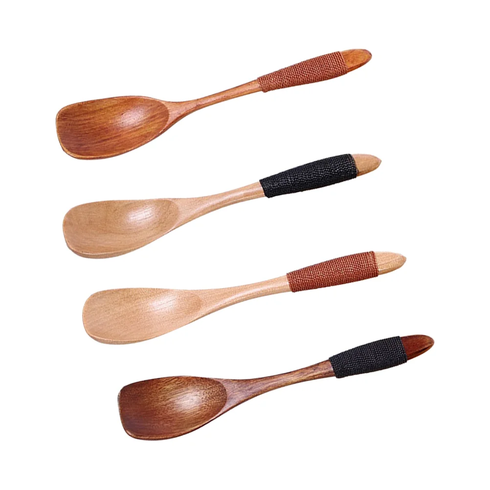 

4pcs Children Soup Spoon Mini Spoon Seasoning Spoon Short Handle Sugar Spoon (Assorted Color)