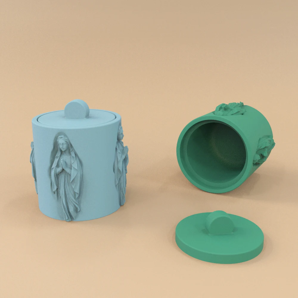 Бетонный воск Европейский рельефный дизайн форма для коробки с крышкой свечей