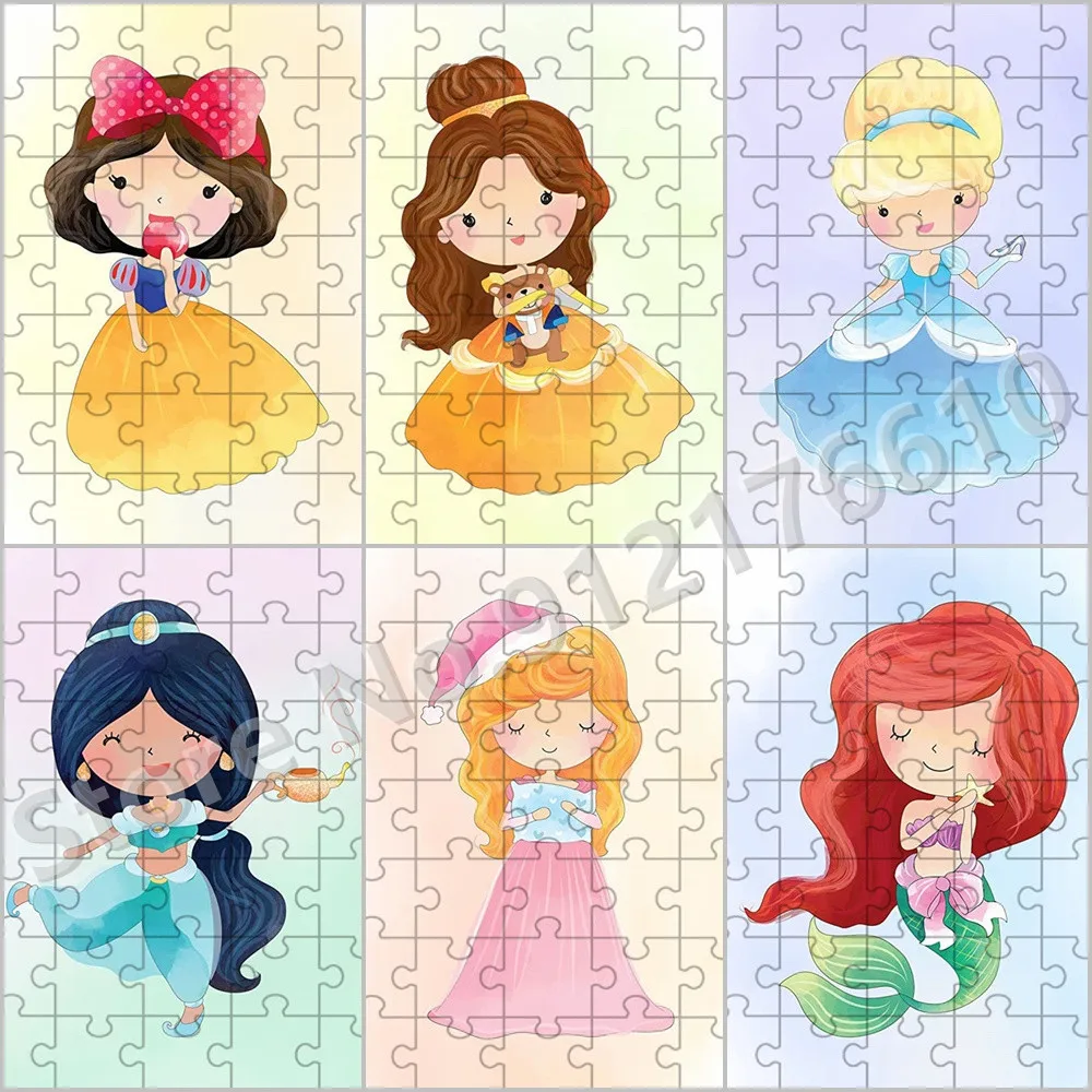 

Disney Princess 35 Pieces Mini Jigsaw Puzzle Belle Ariel Cinderella Snow White Cartoon Decompress Educational Puzzle Kids Toys