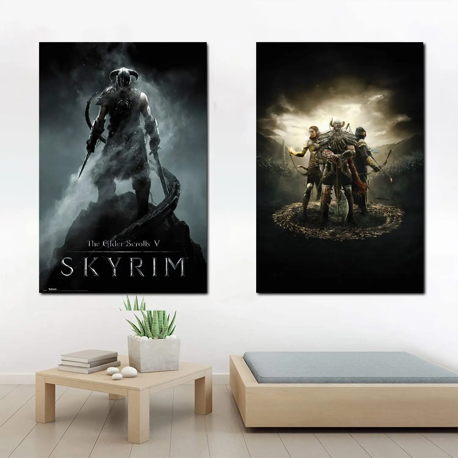 

Scrolls V Skyrim classic game Canvas Art Poster and Wall Art Picture Print Modern Family bedroom Decor Posters