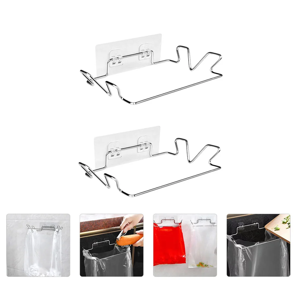 

Holder Garbage Trash Rack Hanging Door Hanger Cabinet Kitchen Cupboard Storage Hook Towel Wall Doors Organizer Grocery Steel