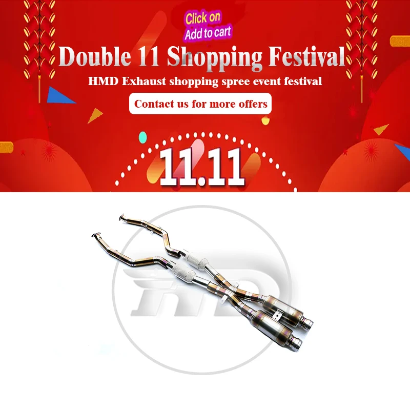 

HMD Titanium Alloy Middle Exhaust Pipe Manifold Downpipe is Suitable for BMW E92 M3 Auto Modification Electronic Valve Muffler