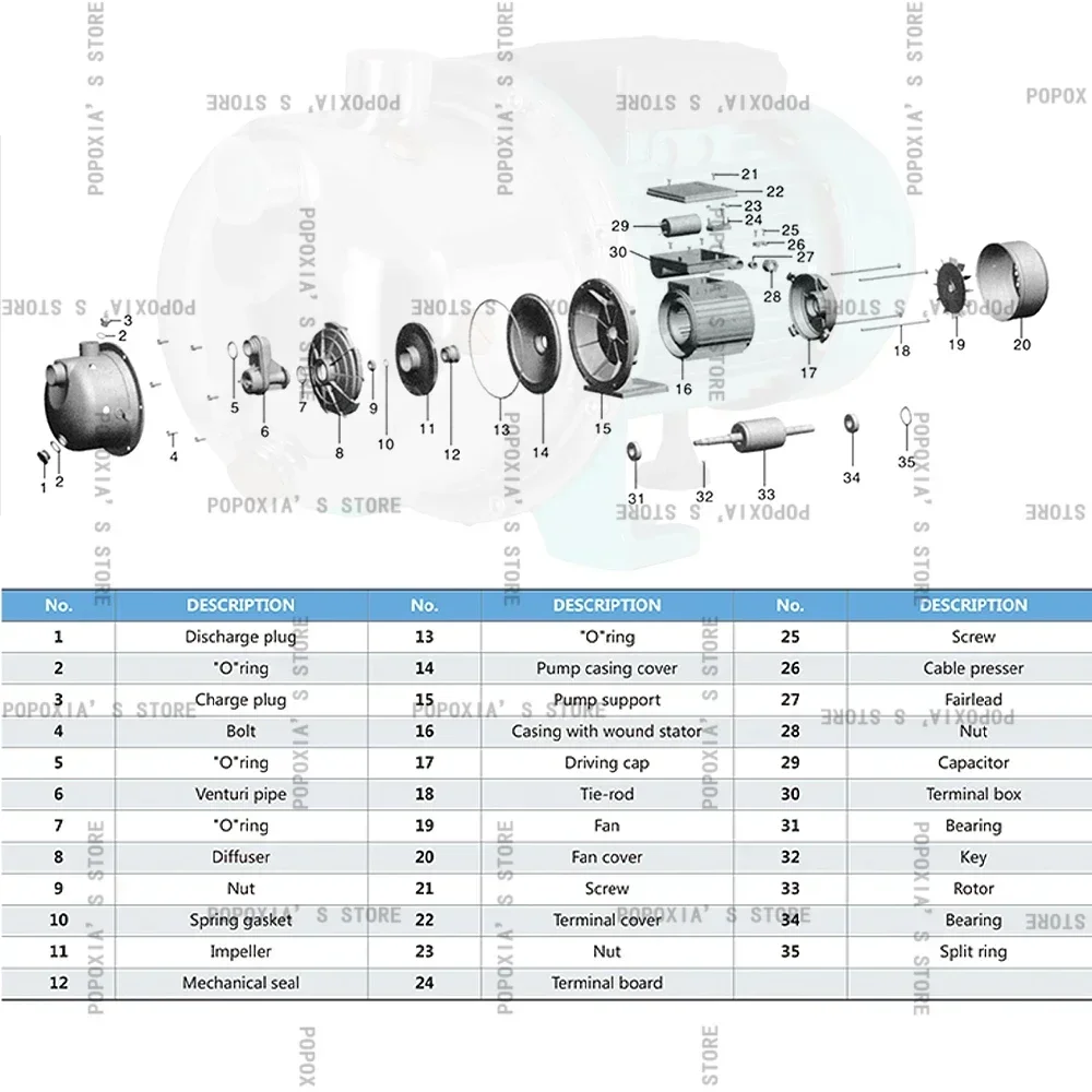 Водоструйный насос высокого давления из нержавеющей стали 0 5 л.с./0 75 л.с./1 л.с. 1