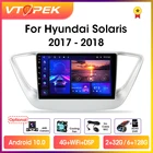 Автомагнитола Vtopek, мультимедийный видеоплеер на Android 10,0, 9 дюймов, DSP, 2din, GPS-навигация, для Hyundai Solaris Verna 2017 2018