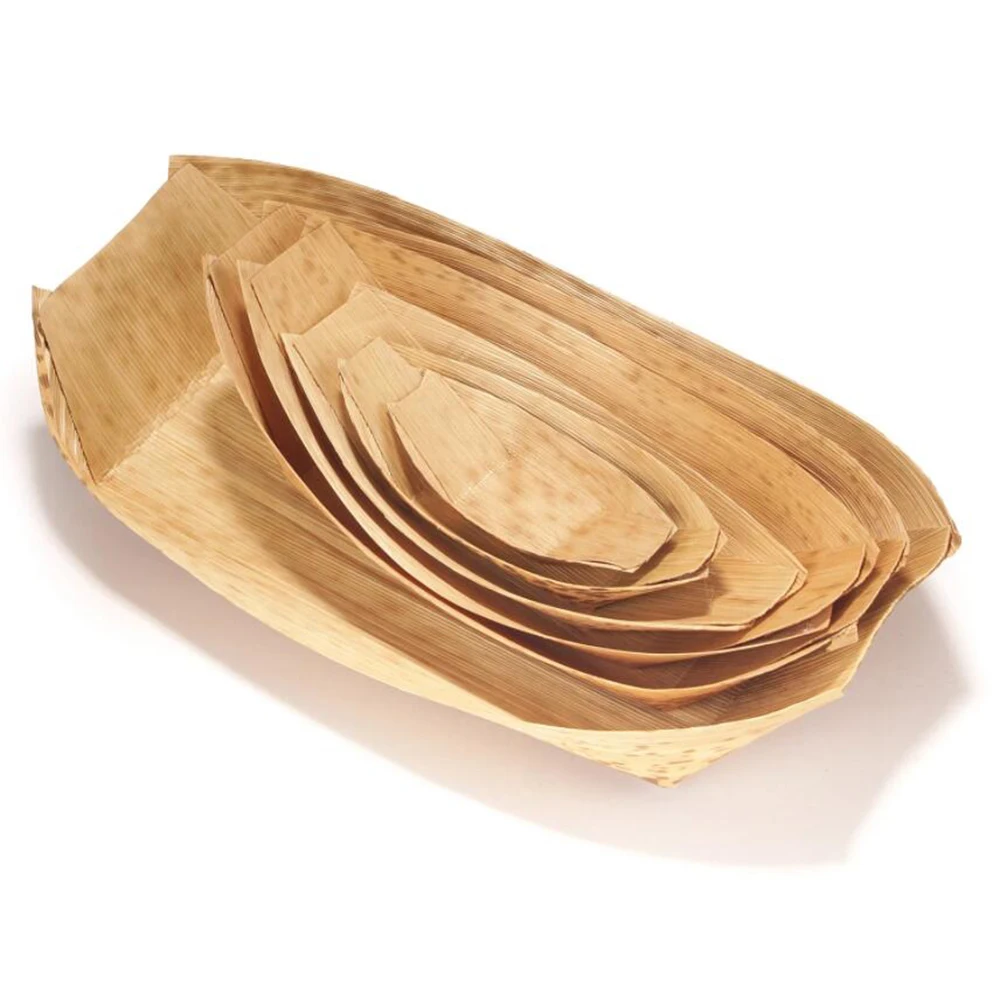 

Promotion - Home Party Event Wedding Supplies, Disposable Eco-Friendly Tableware 220mm Bamboo Leaf Boat, 20/Pack
