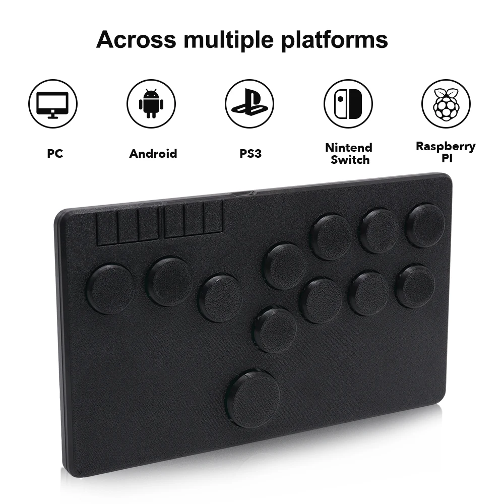Bitfunx Flatbox Arcade Fight Stick Mini Hitbox Buttons Style Hot SWAP Kailh Switch Pico GP2040-CE For PC PS4 NS