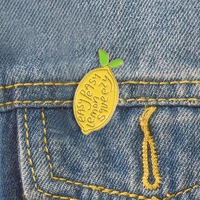 kay new year gift lemon enamel pin yellow fruit womens brooch friends badges lapel pins christmas jewelry fashion accessories