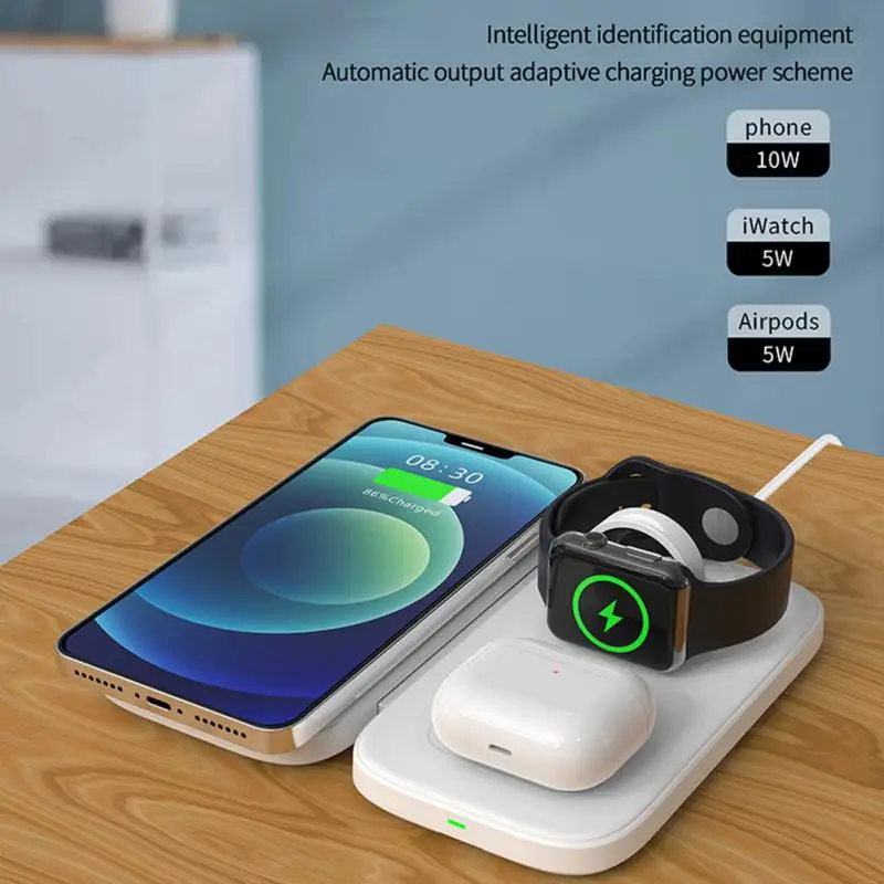 

Беспроводная зарядная станция 3 в 1 для iPhone 13, 12 Pro, Samsung, 15 Вт, подставка для быстрой зарядки для Apple Watch Airpods, зарядная док-станция