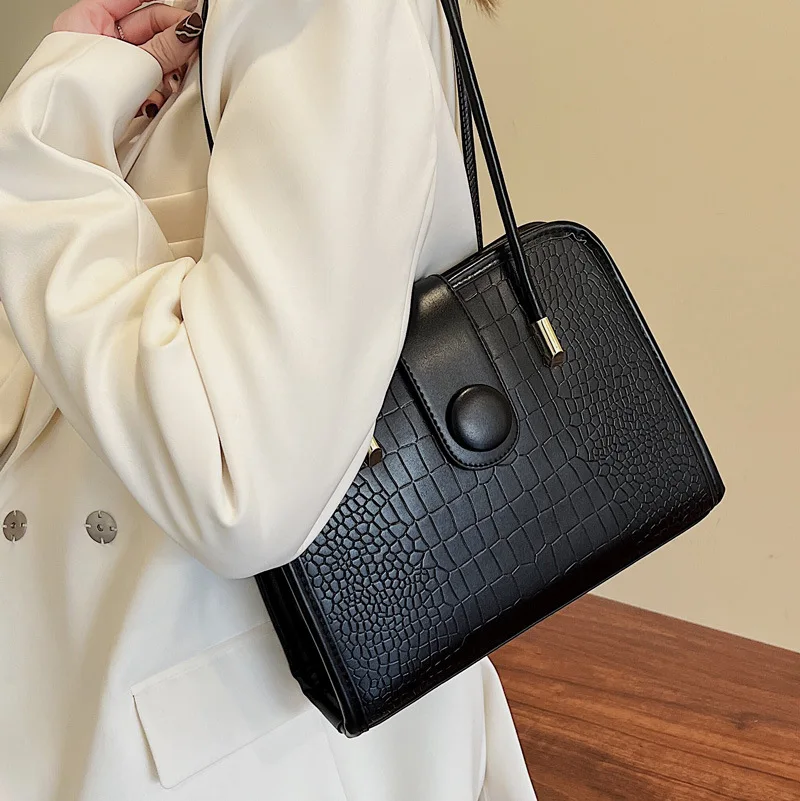 

2022 Popular Stone Pattern Underarm Bag Women Spring New High-quality Texture Shoulder Bag Commuter Tote Bag Ladies Shopping Bag
