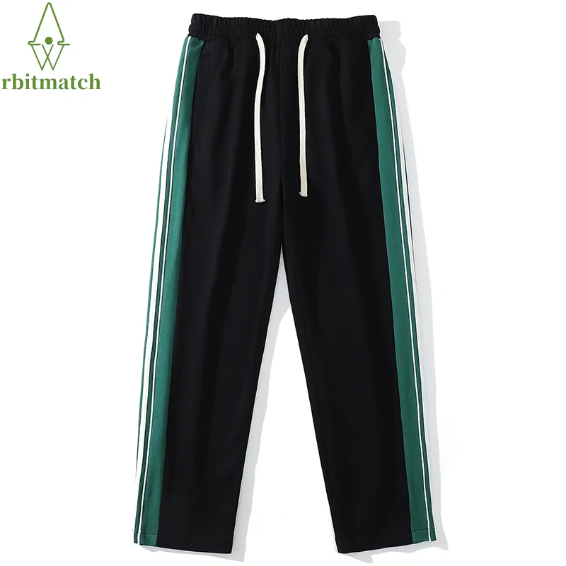 

Новинка Весна 2022, уличная одежда, мешковатые брюки, мужские Модные свободные прямые широкие спортивные брюки в Корейском стиле, Мужская бре...