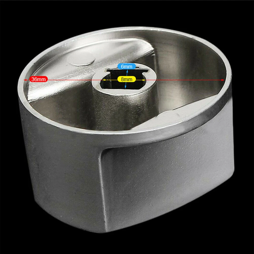 

Gas Stove Switch Stove Knob Set Silver 6X Stove 8mm Switch Control Cooker Cooktops Gas Hob Kitchen Knobs Metal