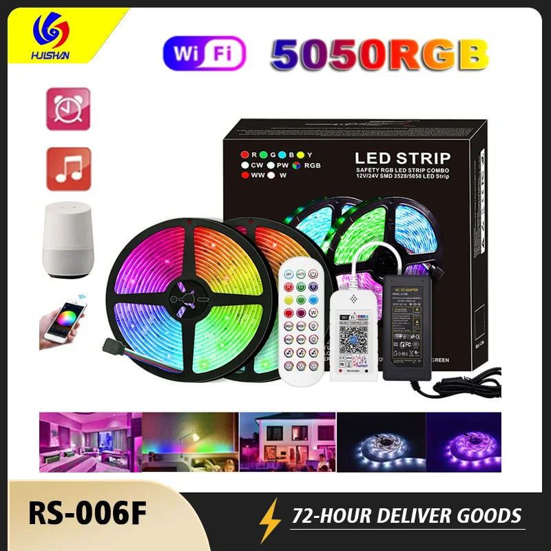 

Светодиодные панели с Wi-Fi и SMD 5050, 12 в пост. Тока, 5 м, 10 м, 15 м, 20 м