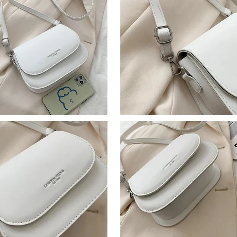 Женская Однотонная Сумка Через Плечо В Стиле Ретро Со Складной Крышкой