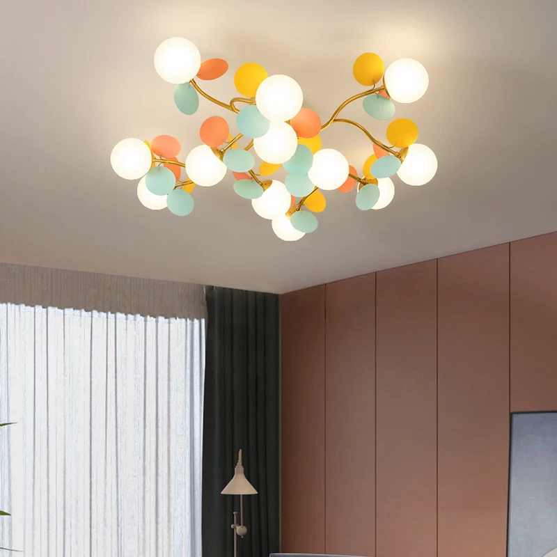 

Ledchandelier colorful children's room decorative lighting Nordic living room lamp dining room kitchen ceiling lamp bedroom lamp