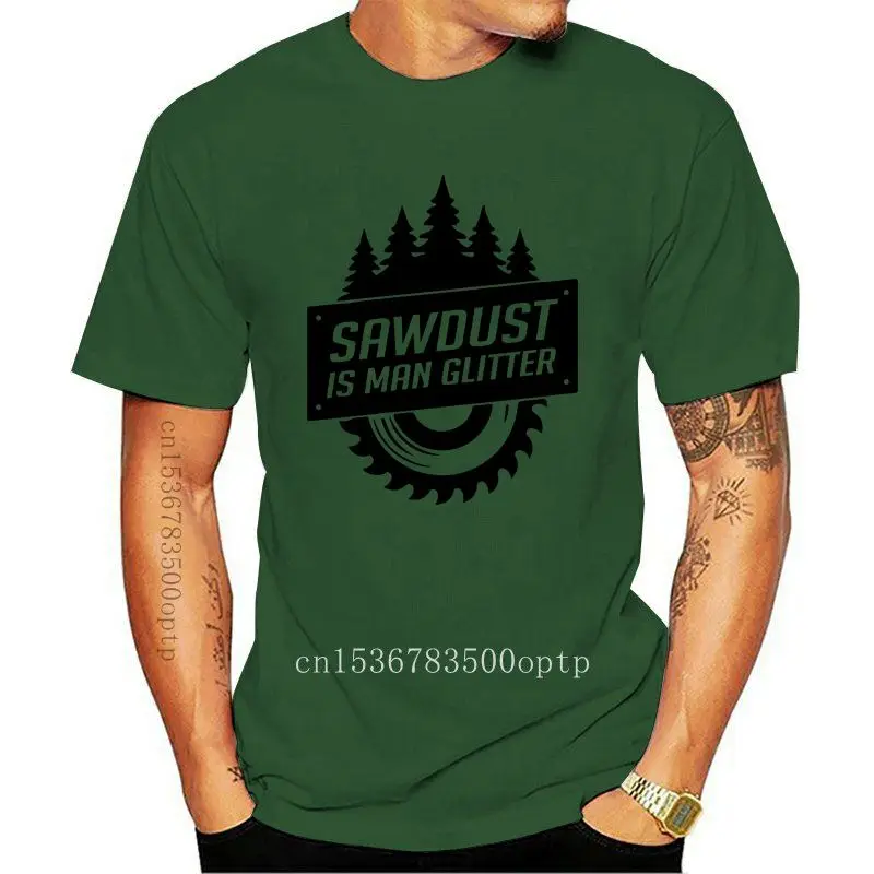 

Camiseta con purpurina de serrín para hombre, camisa de construcción de carpintero forestal, nuevo
