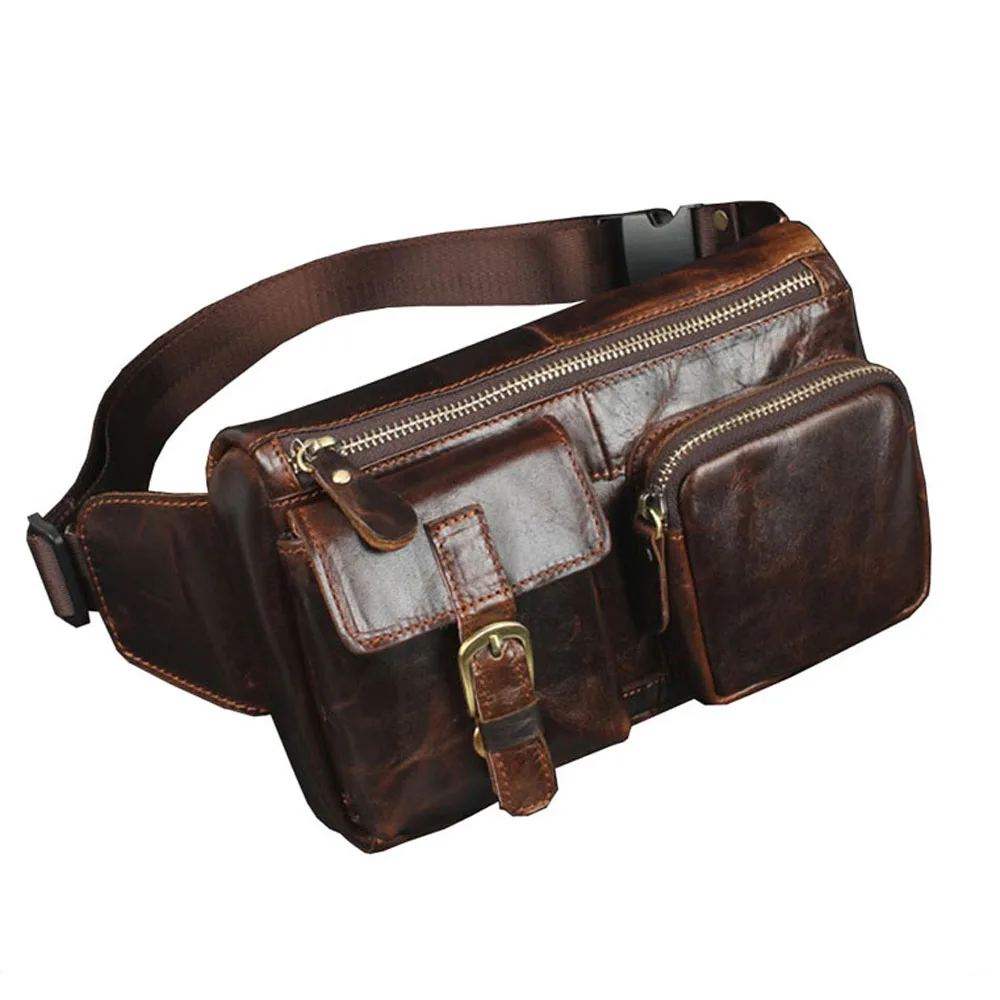 

Bags Bum Bags Shoulder Belt Real Quality Body Chest Fanny Men Genuine Cross Single Hip High Leather Cowhide Pouch Pack Waist