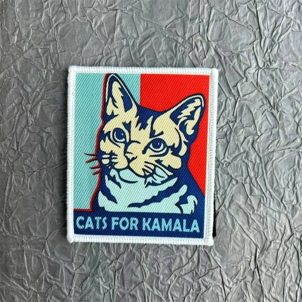 Нашивка с кошкой вышивка на одежде напечатанные наклейки значок для морального