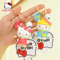 hello kitty cat keychain female cute creative cartoon anime couple schoolbag ornaments car key chain pendant suitable for gifts