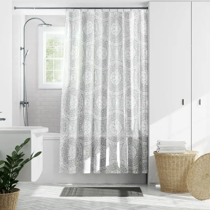 

White Medallion PEVA Shower Curtain, 70