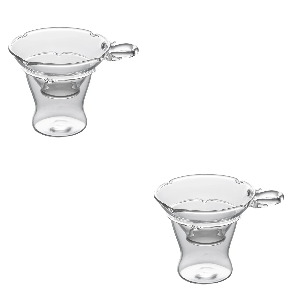 

2 Set Loose Leaves Tea Strainer Single Cup Coffee Filters Glass Infuser Basket Simple