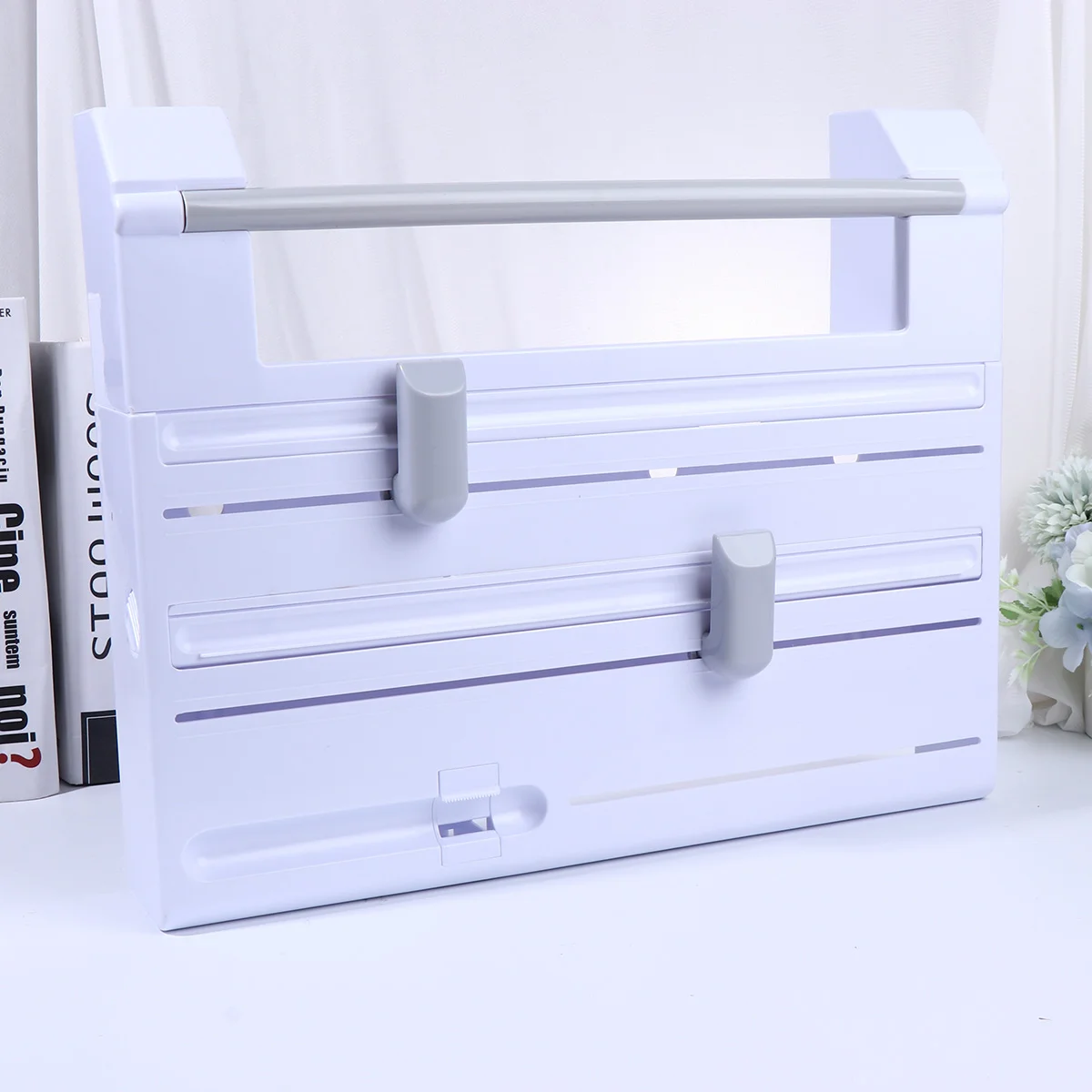 

Multifunctional Storage Rack Tin Foil Plastic Wrap Kitchen Paper Towel Holder Shelf Garbage Tape Dispenser