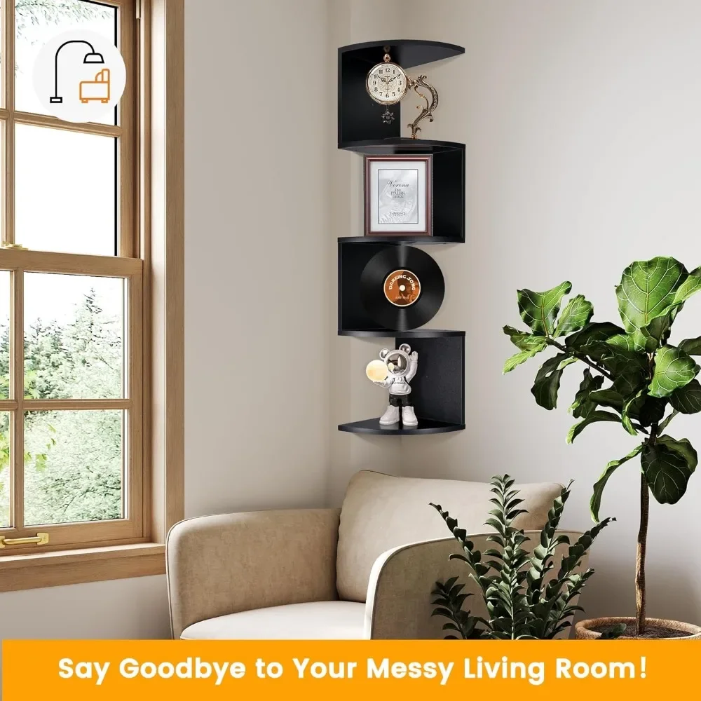 Угловая книжная полка Деревянные Настенные угловые полки для хранения легко